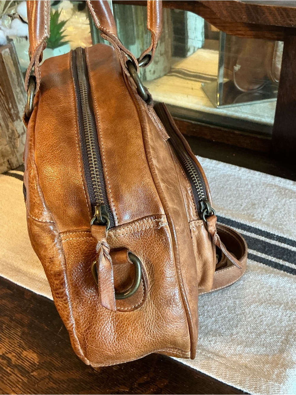 Bed Stu Leather Angie Shoulder Bag Crossbody Tan Rustic MSRP $325 - Picture 7 of 15